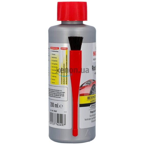NIGRIN Performance Rost-Stopp высокоэффективный экономный 3-часовой удалитель ржавчины с индикатором (Германия) 200 мл с кистью в комплекте , изображение 4