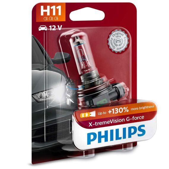PHILIPS X-tremeVision G-force +130% H11 55W 3400K 1 шт 