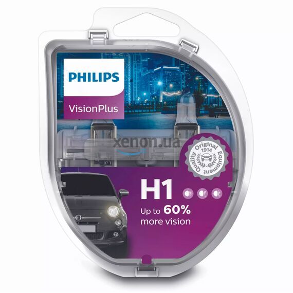 PHILIPS VisionPlus +60% H1 55W 3200K комплект 2 шт , изображение 3