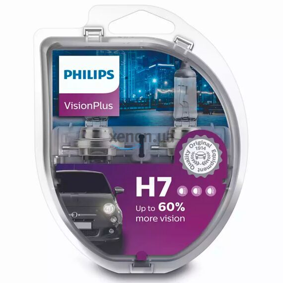 PHILIPS VisionPlus +60% H7 55W 3200K комплект 2 шт , изображение 2