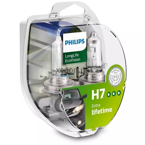 PHILIPS LongLife EcoVision 4x H7 55W 3100K комплект 2 шт 