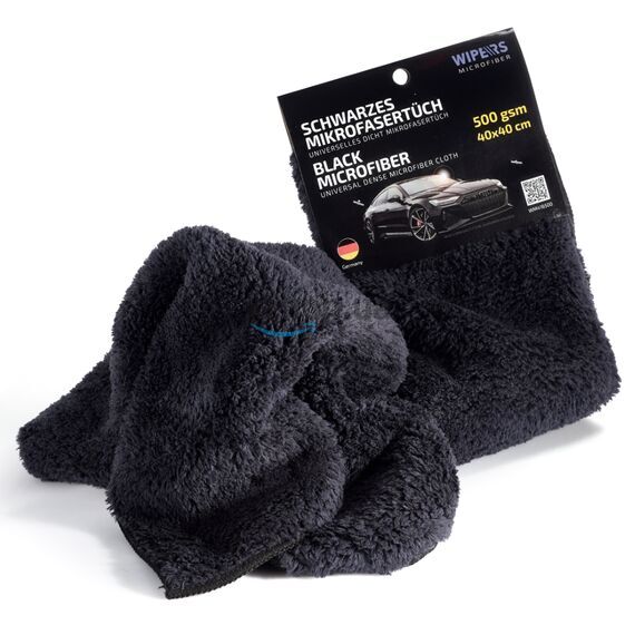 WIPERS Schwarzes MikrofaserTüch черная универсальная салфетка из микрофибры (Германия) 40х40 см 500 gsm , изображение 2 WIPERS Schwarzes MikrofaserTüch черная универсальная салфетка из микрофибры (Германия) 40х40 см 500 gsm , изображение 2