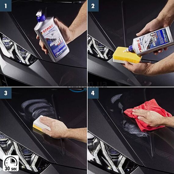 SONAX XTREME Brilliant Wax 1 Hybrid NPT финишный полироль с воском 500 мл в наборе , изображение 4