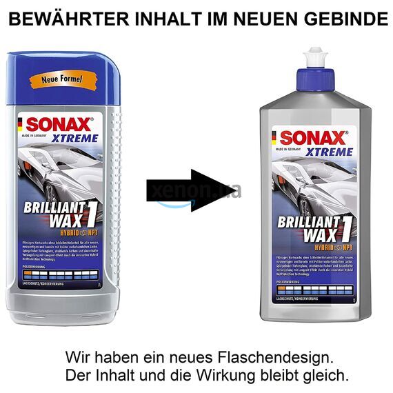 SONAX XTREME Brilliant Wax 1 Hybrid NPT финишный полироль с воском 500 мл, Объем: 500 мл , изображение 9
