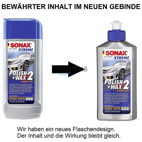 SONAX XTREME Polish +Wax 2 Hybrid NPT универсальная полироль с воском 500 мл в наборе , изображение 9