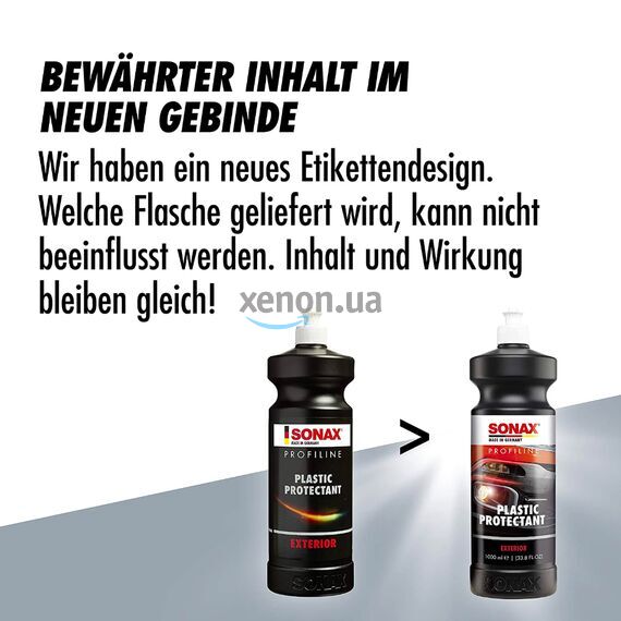SONAX PROFILINE Plastic Protectant гелевый консервант (протектант) для наружного и внутреннего неокрашенного пластика 1 л , изображение 7 SONAX PROFILINE Plastic Protectant гелевый консервант (протектант) для наружного и внутреннего неокрашенного пластика 1 л , изображение 7