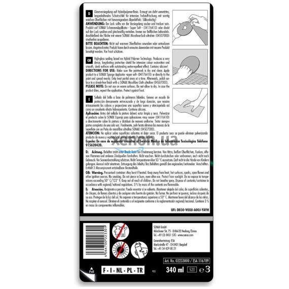 SONAX PROFILINE 03-03 Polymer NetShield полимер для защиты краски на 6 месяцев 340 мл , изображение 7 SONAX PROFILINE 03-03 Polymer NetShield полимер для защиты краски на 6 месяцев 340 мл , изображение 7