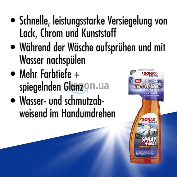 SONAX XTREME Spray +Seal (Protect) быстрый герметик кузова с силантом и блеском 750 мл , изображение 6 SONAX XTREME Spray +Seal (Protect) быстрый герметик кузова с силантом и блеском 750 мл , изображение 6