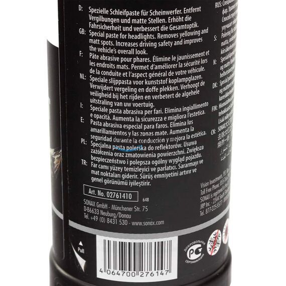 SONAX PROFILINE Headlight Polish полироль для фар 250 мл , изображение 4
