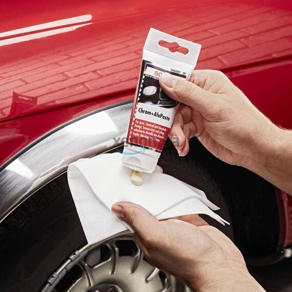 SONAX Chrome+ AluPaste поліроль для хрому, алюмінію, латуні 75 мл, зображення 3