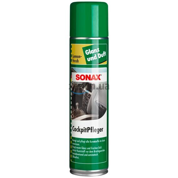 SONAX Cockpitpfleger - lemon-fresh очиститель-полироль пластика глянцевый (лимон) 400 мл , изображение 2 SONAX Cockpitpfleger - lemon-fresh очиститель-полироль пластика глянцевый (лимон) 400 мл , изображение 2