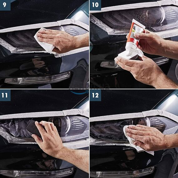 SONAX Headlight Restoration Kit набор для реставрации и защиты пластиковых фар 89 мл , изображение 5