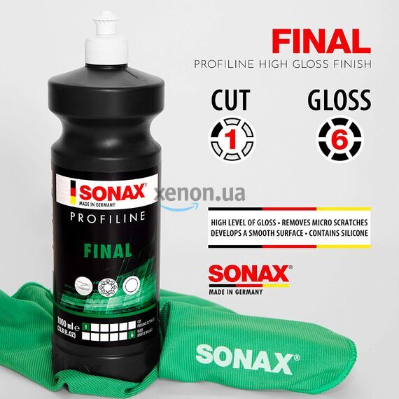 SONAX PROFILINE FINAL 01-06 паста для финишной полировки кузова 1 л , изображение 4
