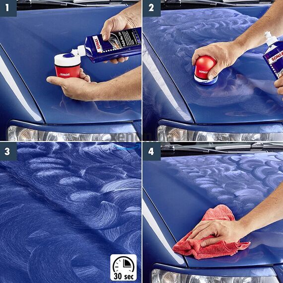 SONAX Polish +Wax Color синий полироль тефлон с воском 500 мл, Цвет: Синий, Объем: 500 мл , изображение 4