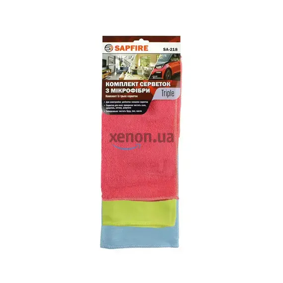 Sapfire SA-218 Triple (002906) комплект серветок з мікрофібри, зображення 2