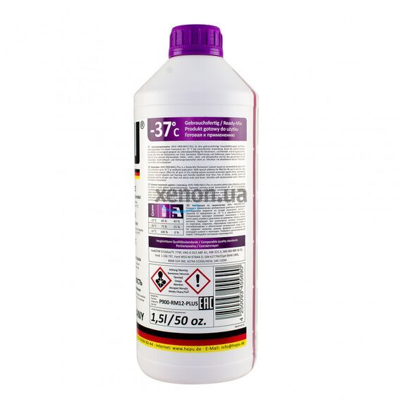 HEPU G12+ (G12 PLUS) антифриз фиолетовый 1,5 л, Цвет: Фиолетовій, Объем: 1,5 л , изображение 2
