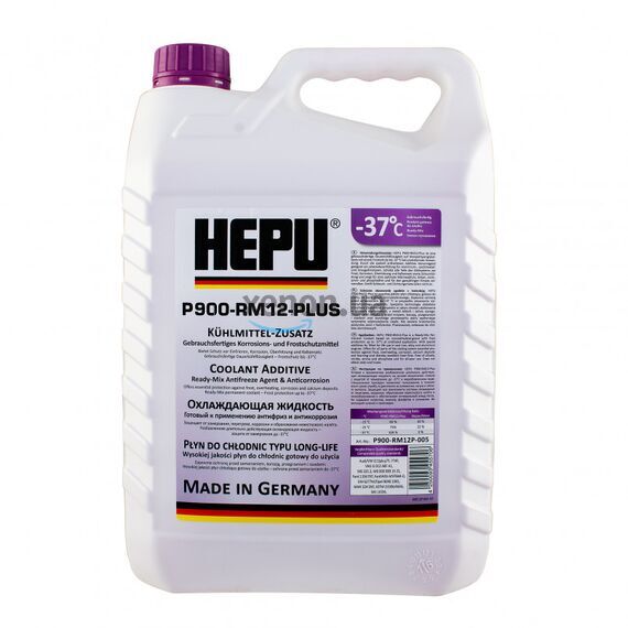 HEPU G12+ (G12 PLUS) антифриз фиолетовый 5 л, Цвет: Фиолетовій, Объем: 5 л 