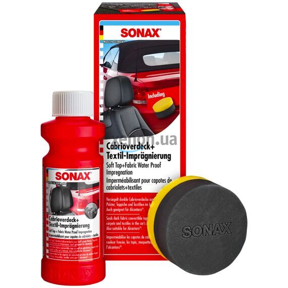 SONAX Soft Top + Fabric Water Proof Impregnation засіб для захисту м'якого даху кабріолета із аплікатором 250 мл, зображення 8
