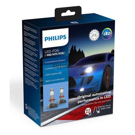 Лампы светодиодные Philips H8/H11/H16 X-tremeUltinon LED Gen2 +250% 5800K 11366XUWX2 (2шт.) , изображение 2