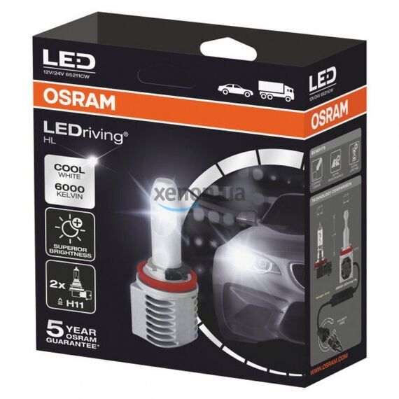 Лампы светодиодные OSRAM 65211CW LEDriving H11 14W 12-24V 6000K , изображение 2