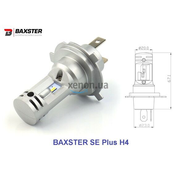 Baxster SE Plus H4 H/L 22W 6000K комплект 2 шт 