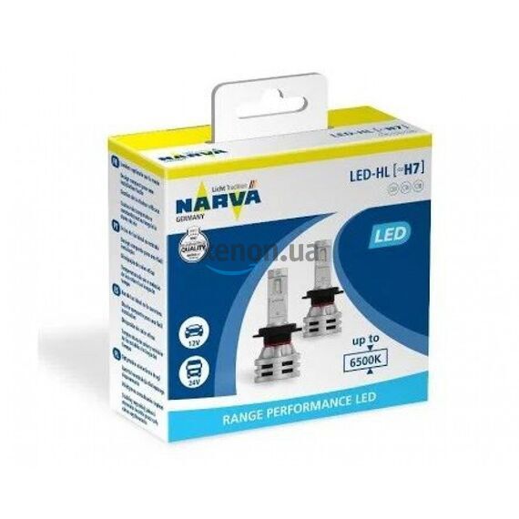 Світлодіодні лампи Narva 18033 H7 12/24v 6500K X2 24W RPL Range Performance (2 шт.), зображення 2
