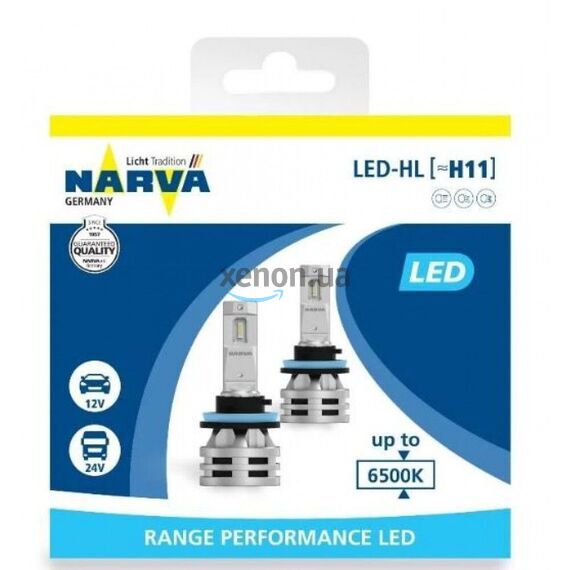 Лампи світлодіодні Narva 18048 H11 12/24v 6500K X2 24W PGJ19-2 RPL (2 шт), зображення 2