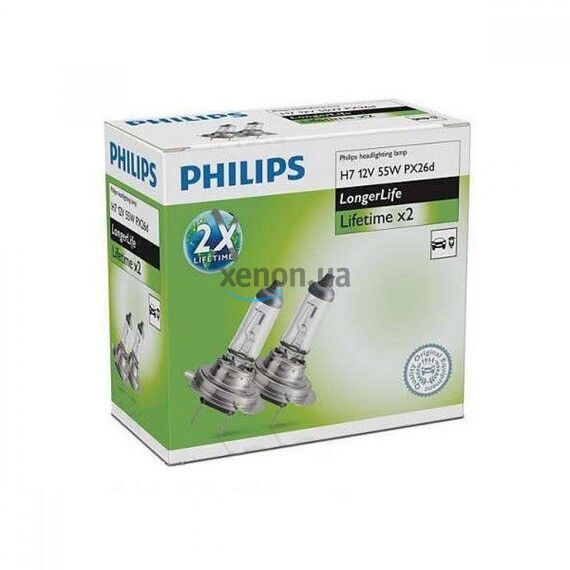 Лампа галогенная Philips H7 LongLife EcoVision, 2шт/картон 12972ELC2 , изображение 2