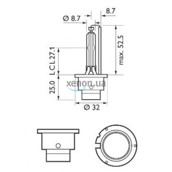 Ксенонова лампа PHILIPS D2S WhiteVision gen2 85V 35W 5000K (85122WHV2C1) -1шт., зображення 3