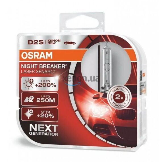 Ксенонова лампа Osram D2S 66240XNL-DUO Night Breaker Laser +200% 2 шт, зображення 2