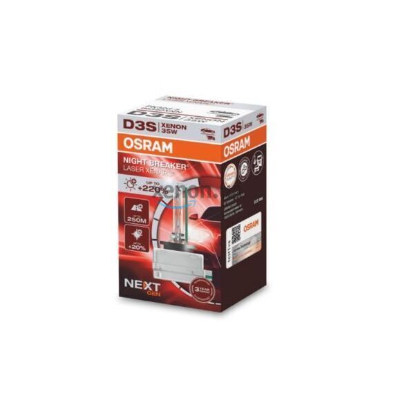 Лампа ксеноновая Osram D3S 66340XNN Night Breaker Laser +200 1 шт картон , изображение 2