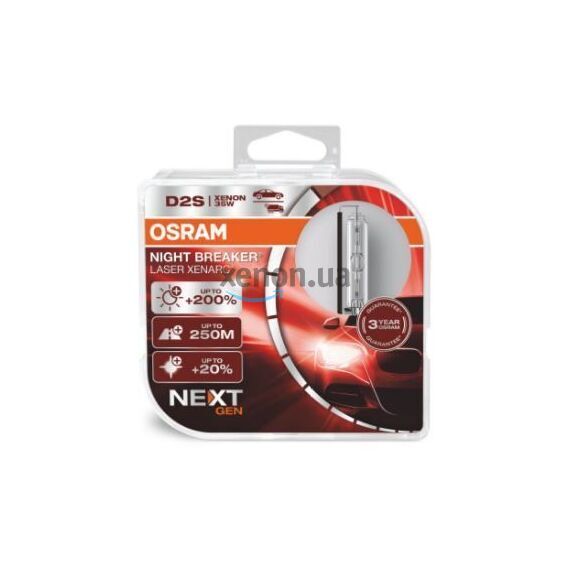 Лампа ксеноновая Osram D2S OSRAM 66240XNN-HCB Night Breaker Laser +200% 2 шт , изображение 2