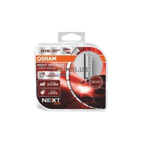 Лампа ксеноновая Osram D1S OSRAM 66140XNN-HCB Night Breaker Laser NG +200% (2 шт. в блистере) , изображение 2