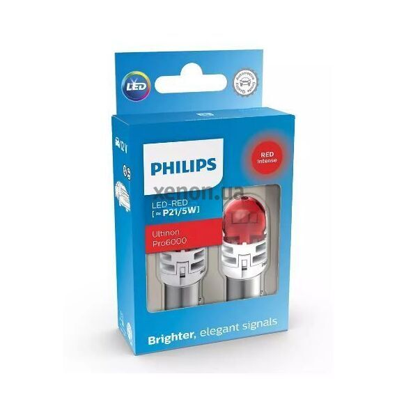 Philips Ultinon Pro6000 P21/5W SI BAY15d 11499RU60X2 LED Red