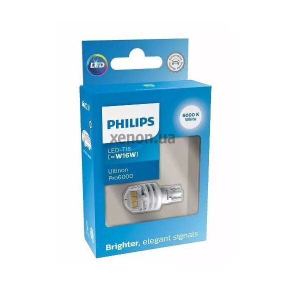 Philips Ultinon Pro6000 W16W 11067CU60X1 White 6000K блістер комплект 1 шт