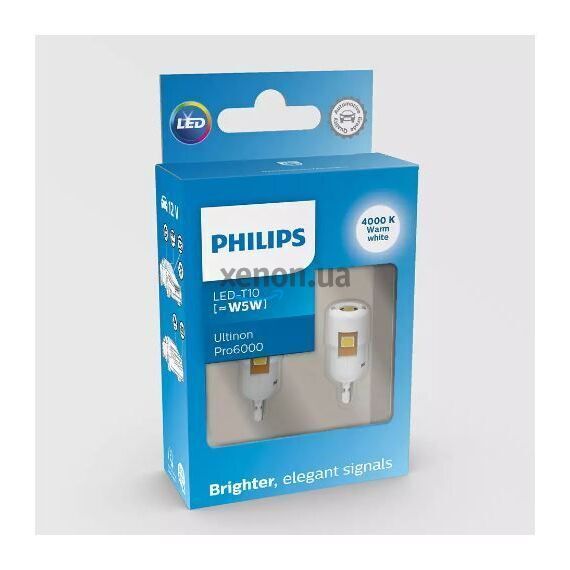Philips Ultinon Pro6000 SI T10 W5W 11961WU60X2 LED white 4000K 