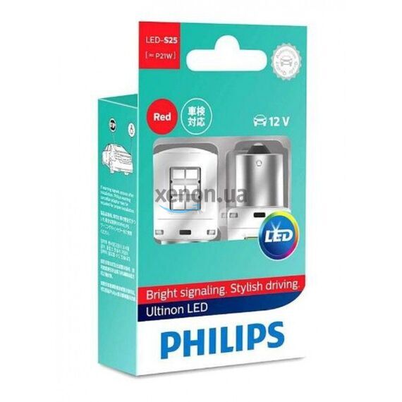 Philips P21W Ultinon 12V 11498ULRX2 Red 6000K комплект 2 шт