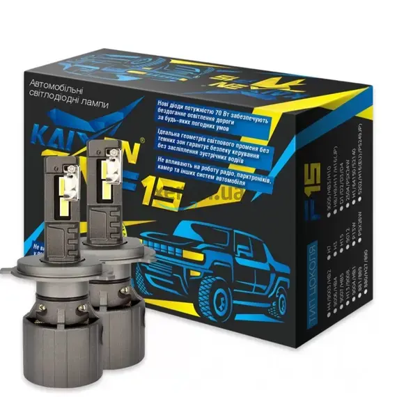 KAIXEN F15 H4 CAN BUS EMC 70W 6000K комплект 2 шт 