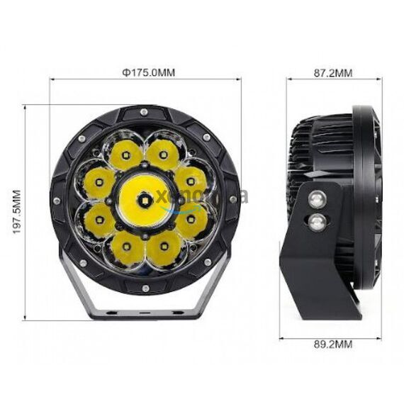 Светодиодная фара дальнего света Aled 6I6310 60W 6000K 7&quot; 2шт , изображение 7