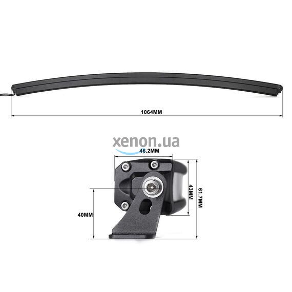 Светодиодная фара дальнего света Aled 48-40 240W 6000K 48D310 (изогнутая) 1шт. , изображение 6