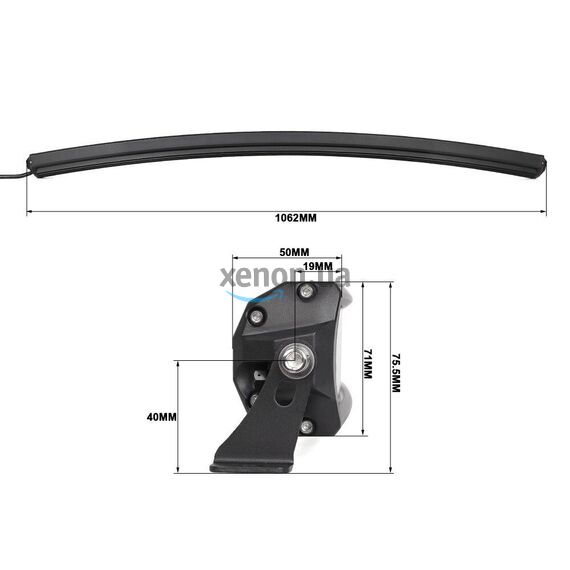 Светодиодная фара дальнего света Aled 49-40 480W 6000K 49D310 (изогнутая) 1шт. , изображение 6