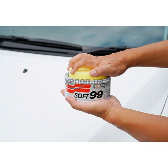 SOFT99 White Super Wax очищающий воск для белых автомобилей 350 г , изображение 5