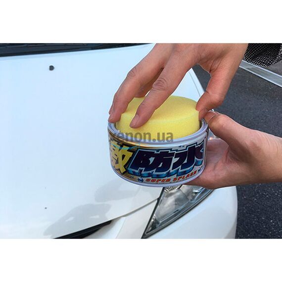 SOFT99 Water Block Wax Pearl and Metallic водоотталкивающий воск для светлых автомобилей 300 мл , изображение 5