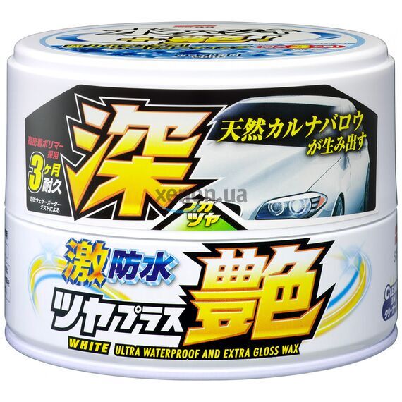 SOFT99 Water Block Wax Gloss Type White воск с гидрофобом и блеском для белых автомобилей 200 г , изображение 2