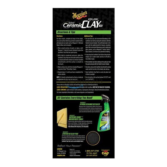 Meguiars Hybrid Ceramic Quik Clay Kit набор для очистки кузова с эффектом керамики , изображение 4
