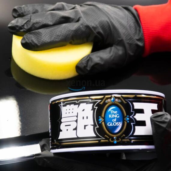 SOFT99 The King of Gloss Black воск для темных автомобилей 200 г , изображение 6