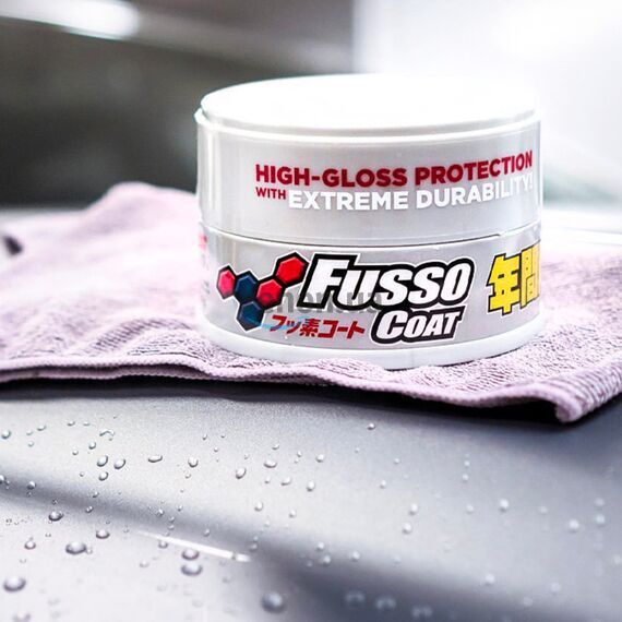 SOFT99 Fusso Coat 12 Months Protection White долговременный воск для светлых автомобилей 200 г , изображение 6
