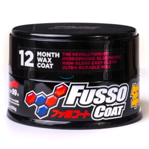 SOFT99 Fusso Coat 12 Months Protection Black долговременный воск для темных автомобилей 200 г , изображение 5