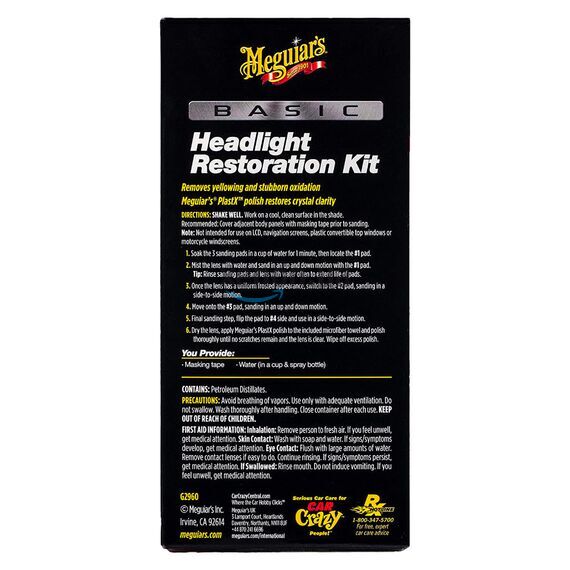 Meguiars Basic Headlight Restoration Kit базовый набор для восстановления фар , изображение 3