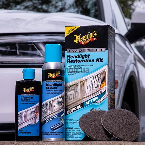 Meguiars Two Step Headlight Restoration Kit набор для восстановления и защиты фар , изображение 4